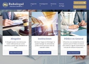 How buholegal.com looks like on a tablet such as an iPad.