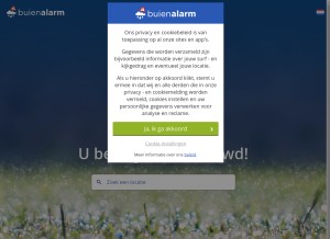 How buienalarm.nl looks like on a tablet such as an iPad.
