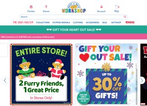 How buildabear.com looks like on a tablet such as an iPad.