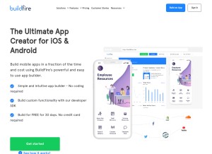 How buildfire.com looks like on a tablet such as an iPad.