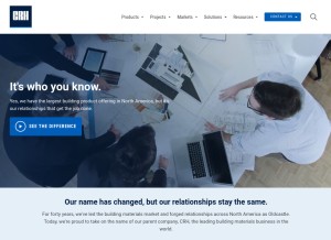 How buildingsolutions.com looks like on a tablet such as an iPad.