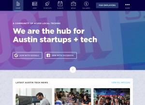 How builtinaustin.com looks like on a tablet such as an iPad.