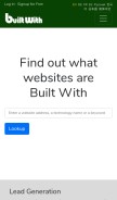 How builtwith.com looks like on a mobile device such as an iPhone.