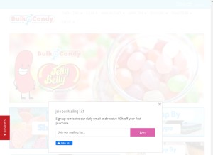 How bulkecandy.com looks like on a tablet such as an iPad.