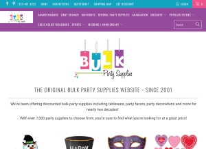 How bulkpartysupplies.com looks like on a tablet such as an iPad.