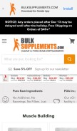How bulksupplements.com looks like on a mobile device such as an iPhone.