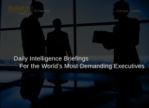 How bulletinintelligence.com looks like on a tablet such as an iPad.