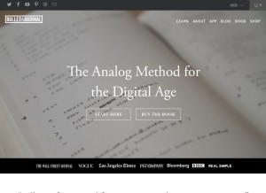 How bulletjournal.com looks like on a tablet such as an iPad.