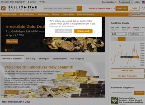 How bullionstar.co.nz looks like on a tablet such as an iPad.