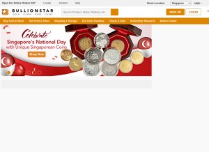 How bullionstar.com looks like on a tablet such as an iPad.