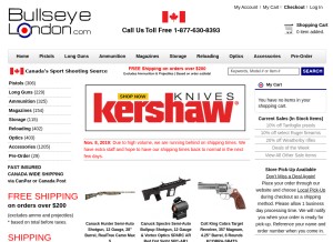 How bullseyelondon.com looks like on a tablet such as an iPad.