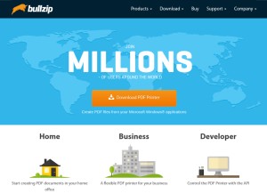 How bullzip.com looks like on a tablet such as an iPad.