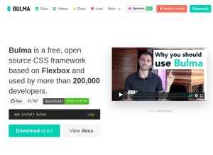 How bulma.io looks like on a tablet such as an iPad.