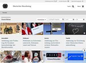 How bundestag.de looks like on a tablet such as an iPad.