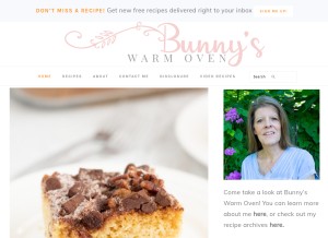 How bunnyswarmoven.net looks like on a tablet such as an iPad.