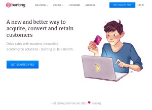 How bunting.com looks like on a tablet such as an iPad.