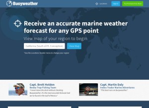 How buoyweather.com looks like on a tablet such as an iPad.