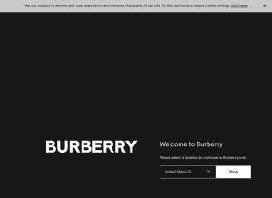 How burberry.com looks like on a tablet such as an iPad.