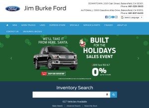 How burkeauto.com looks like on a tablet such as an iPad.