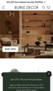 How burkedecor.com looks like on a mobile device such as an iPhone.