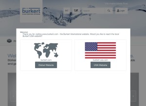 How burkert.com looks like on a tablet such as an iPad.