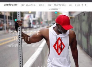 How burningsands.com looks like on a tablet such as an iPad.