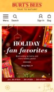 How burtsbees.com looks like on a mobile device such as an iPhone.