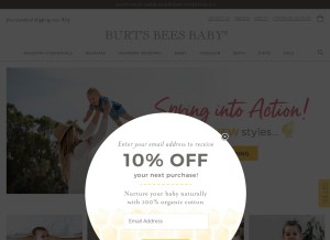 How burtsbeesbaby.com looks like on a tablet such as an iPad.