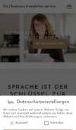 How business-translation-service.de looks like on a mobile device such as an iPhone.