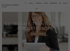 How business-translation-service.de looks like on a tablet such as an iPad.