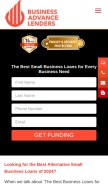 How businessadvancelenders.com looks like on a mobile device such as an iPhone.