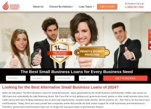 How businessadvancelenders.com looks like on a tablet such as an iPad.