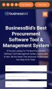 How businessbid.com looks like on a mobile device such as an iPhone.