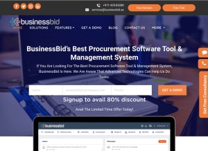 How businessbid.com looks like on a tablet such as an iPad.