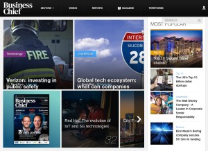 How businesschief.com looks like on a tablet such as an iPad.