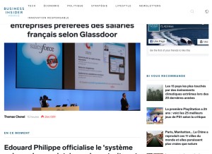 How businessinsider.fr looks like on a tablet such as an iPad.