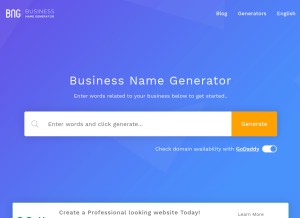How businessnamegenerator.com looks like on a tablet such as an iPad.