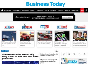 How businesstoday.in looks like on a tablet such as an iPad.