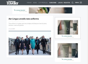 How businesstraveller.com looks like on a tablet such as an iPad.