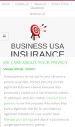 How businessusainsurance.com looks like on a mobile device such as an iPhone.