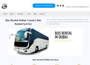 How busrentsdubai.com looks like on a tablet such as an iPad.