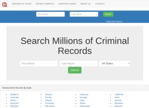 How bustedmugshots.com looks like on a tablet such as an iPad.
