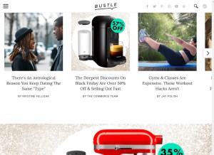 How bustle.com looks like on a tablet such as an iPad.