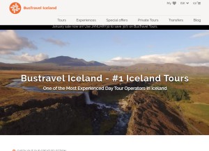 How bustravel.is looks like on a tablet such as an iPad.