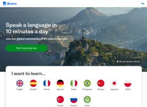 How busuu.com looks like on a tablet such as an iPad.