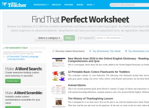 How busyteacher.org looks like on a tablet such as an iPad.