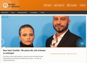 How butenunbinnen.de looks like on a tablet such as an iPad.