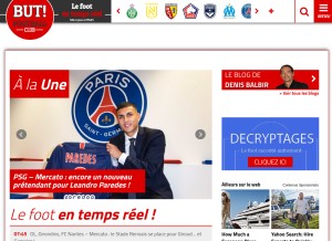 How butfootballclub.fr looks like on a tablet such as an iPad.