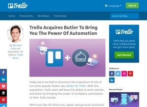 How butlerfortrello.com looks like on a tablet such as an iPad.