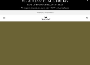 How buttercloth.com looks like on a tablet such as an iPad.